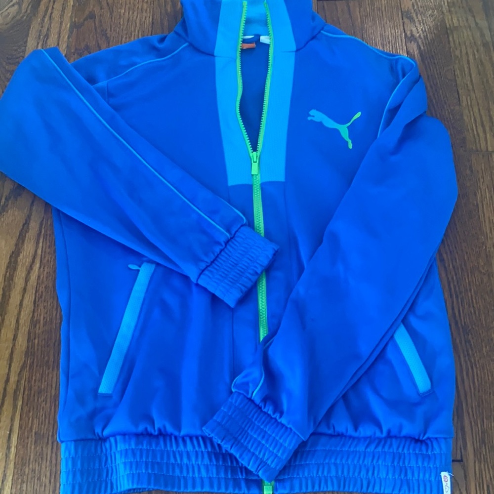 💫Blue and green Puma athletic Jacket